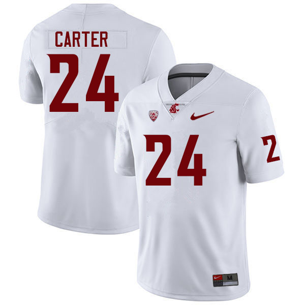 Men #24 Tony Carter Washington State Cougars College Football Jerseys Sale-White - Click Image to Close